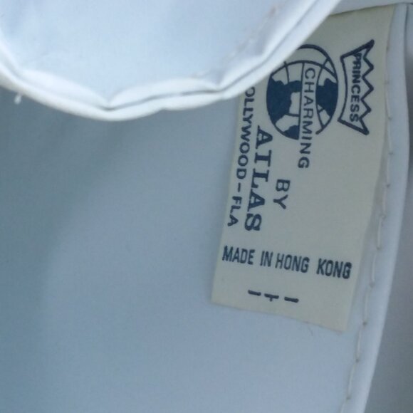 Vintage wicker handbag with lucite handles circa 1950's  made in Hong Kong - Picture 6 of 7